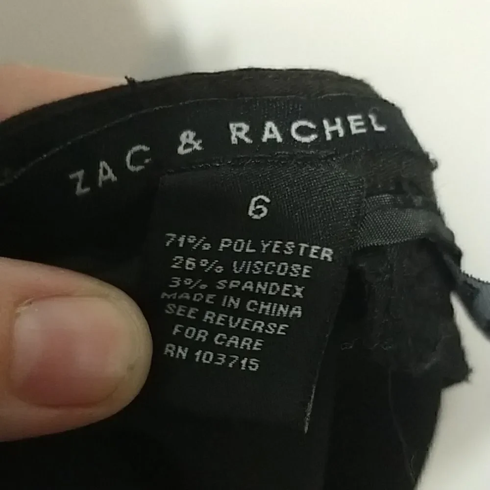 Zac & Rachel Black Asymetrical skirt sz 6